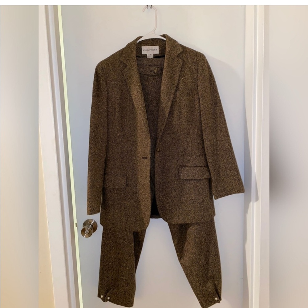 Evan Picone Textured Tan Suit